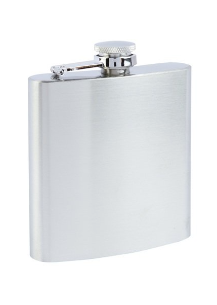 Edelstahl- Flachmann 6 oz satin Plain