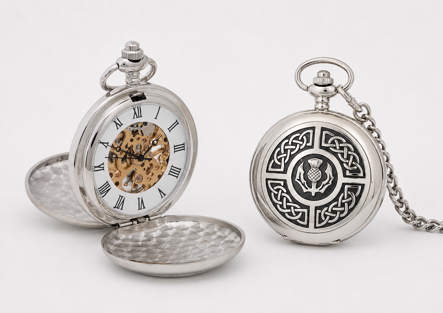Taschenuhr Celtic Thistle mit mechanischem Uhrwerk