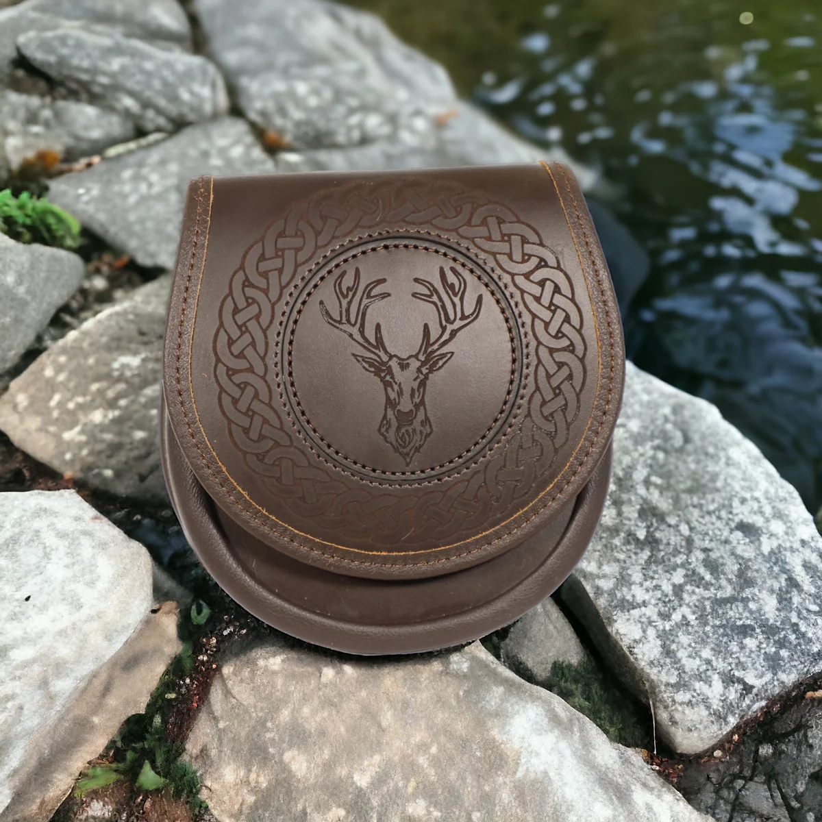 Leder Sporrran Jacobite Stag