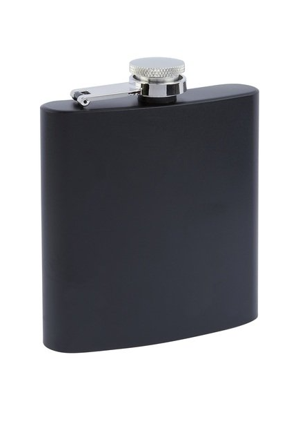 Edelstahl- Flachmann 6 oz black