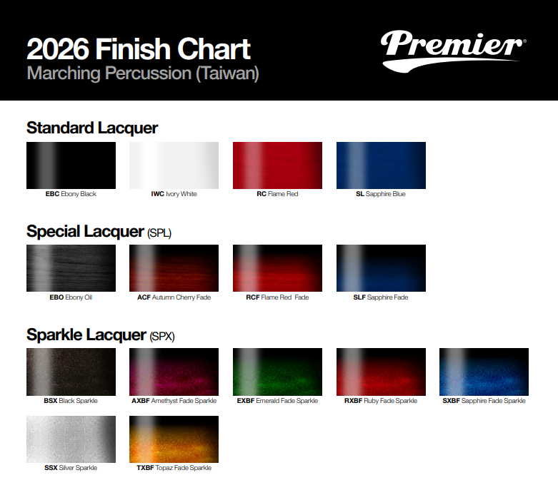 Premier Marching Professional 15" x 12" Tenor Drum, Sparkle Lacquer*
