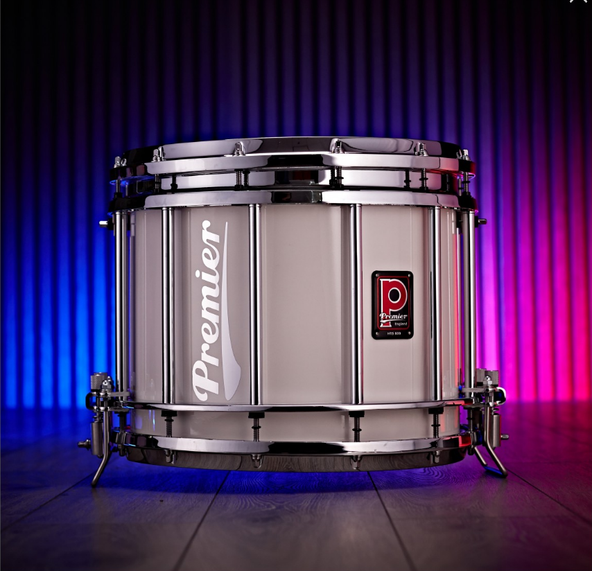 Premier Marching HTS 800 14" x 12" Snare Drum Ivory White, Chrome OHNE FELL