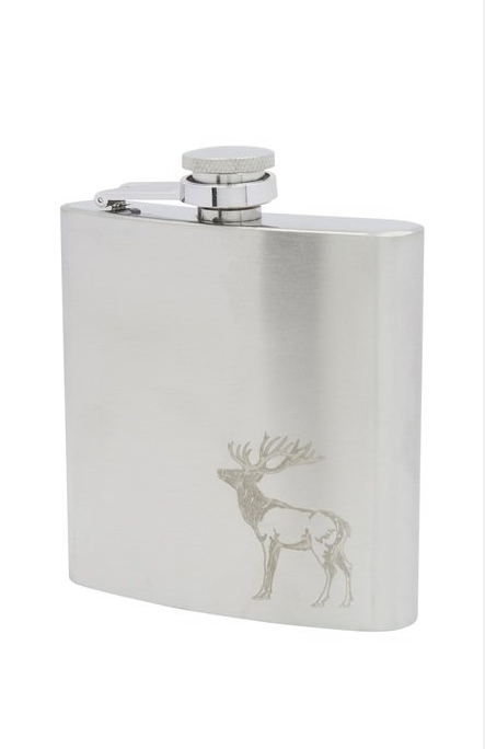 Edelstahl- Flachmann 6 oz satin Stag
