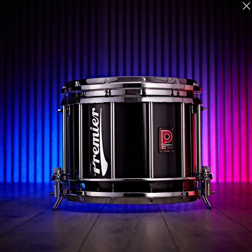 Premier Marching HTS 800 14" x 12" Snare Drum Ebony, Chrome OHNE FELL