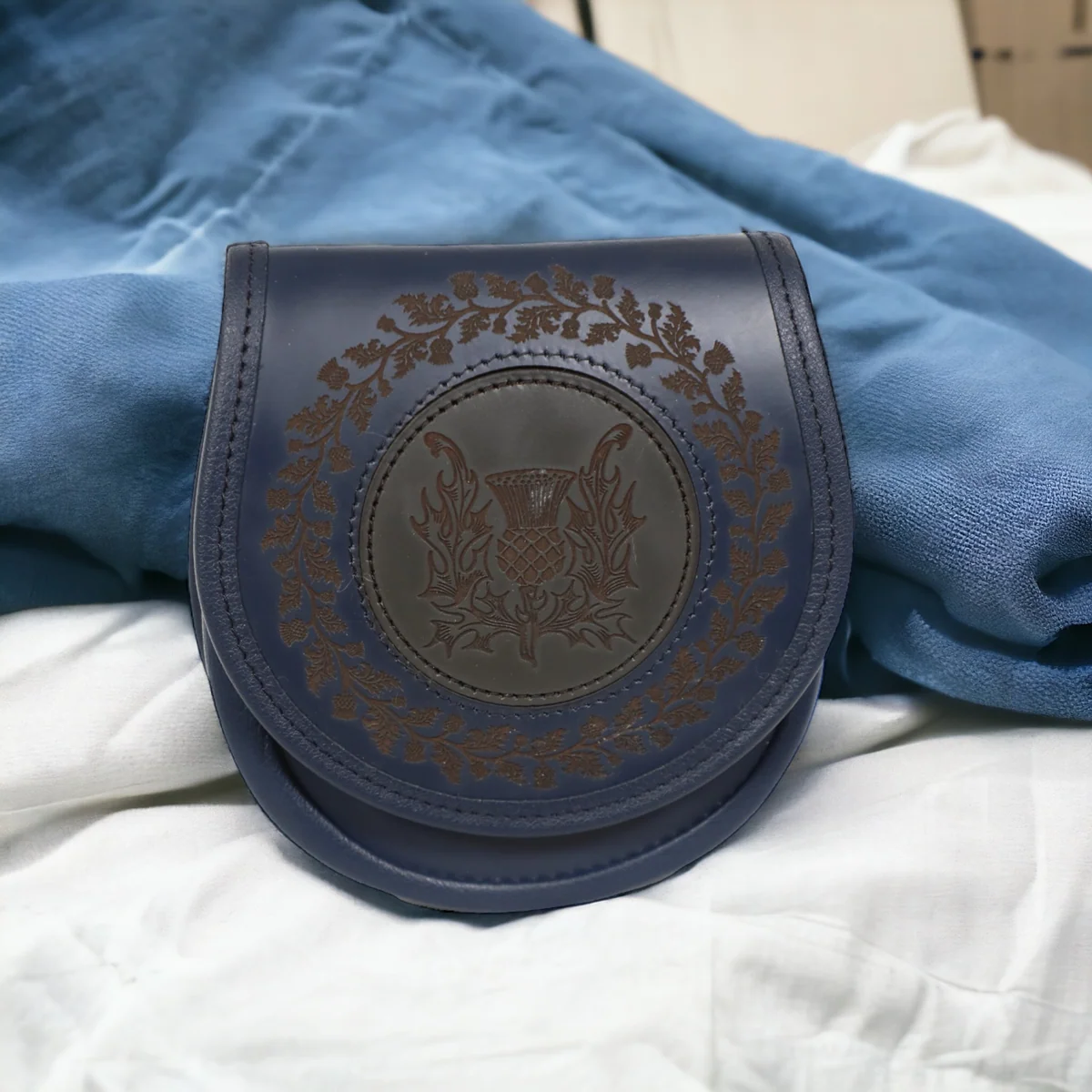 Leder Sporran Jacobite Thistle