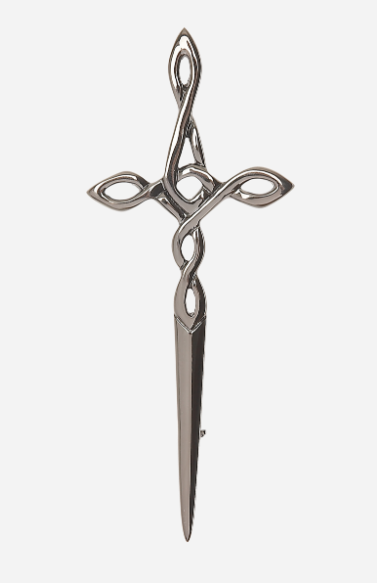 Kilt Pin Cross Sword Black Chrome