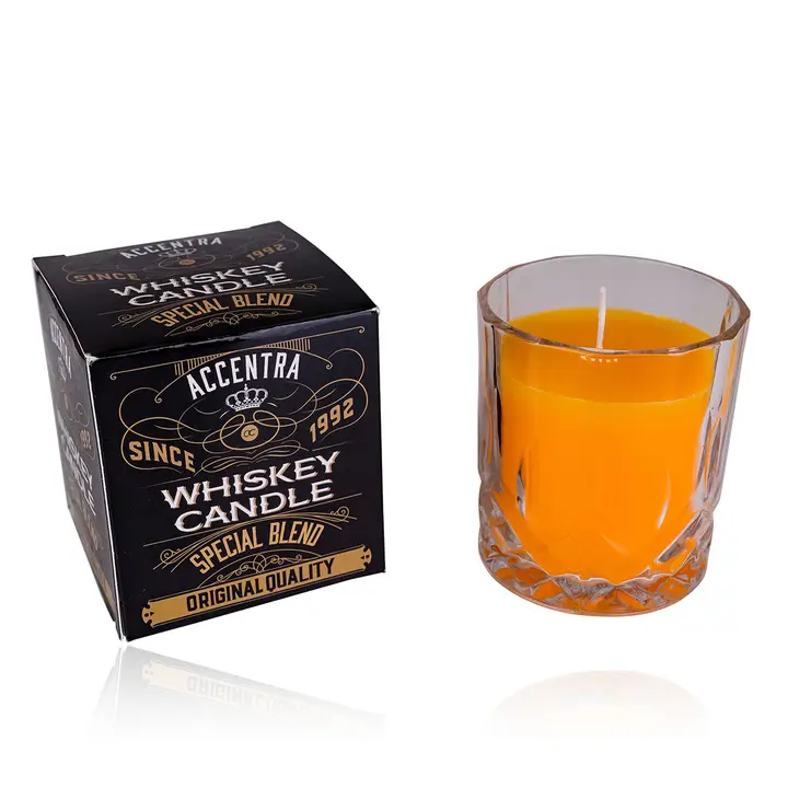 Duftkerze WHISKEY im Glas mit Geschenkbox – Special Blend