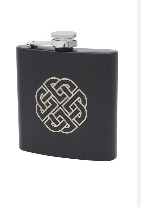 Edelstahl- Flachmann 6 oz black Celtic